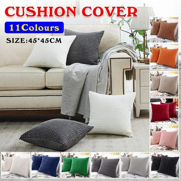 45X45 Plain Solid Colour Cushion Cover Decorative Pillow Case Home Multicoloured Dark Grey Cushion Covers