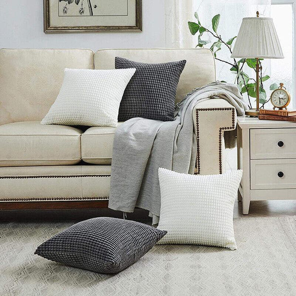 45X45 Plain Solid Colour Cushion Cover Decorative Pillow Case Home Multicoloured Dark Grey Cushion Covers