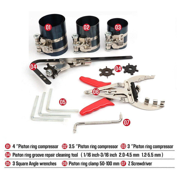 11X Auto Engine Piston Ring Service Tool Set Compressor Tools Kit For Car Other Shop Equipment