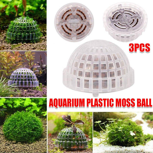 3Pcs Aquarium Plastic Moss Ball Fish Decoration Aquatic Plant Accessories Decorations