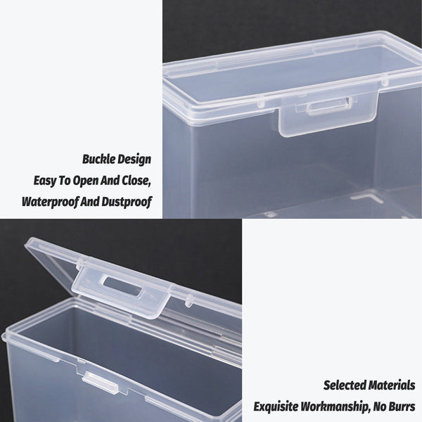 10Pcs Card Storage Box Transparent Plastic Holder Id Business Organizer Long And Tall 10.5 X 4.5 6.6 Cm Id & Document Holders