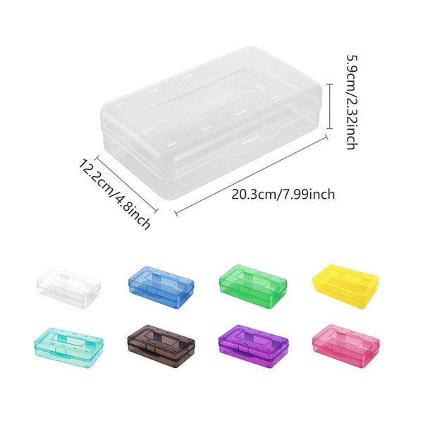 Large Capacity Transparent Plastic Pencil Case Multifunctional Student Art Box Red Pencil Cases