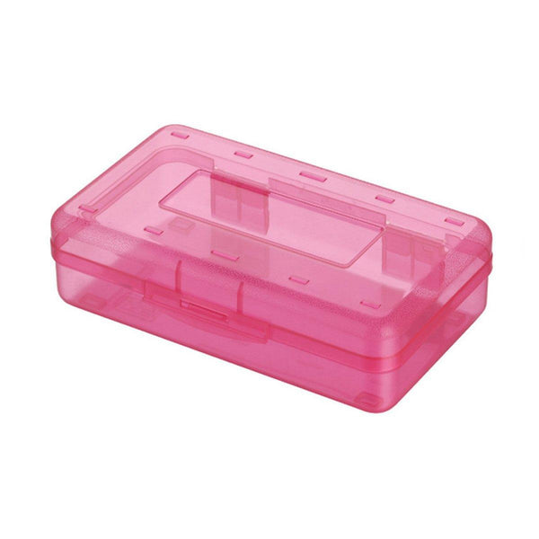 Large Capacity Transparent Plastic Pencil Case Multifunctional Student Art Box Red Pencil Cases