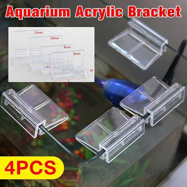 4Pcs Aquarium Fish Tank Glass Cover Support Holder Acrylic Clip Bracket 6/8/10/12Mm 6Mm Aquariums
