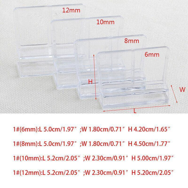 4Pcs Aquarium Fish Tank Glass Cover Support Holder Acrylic Clip Bracket 6/8/10/12Mm 6Mm Aquariums