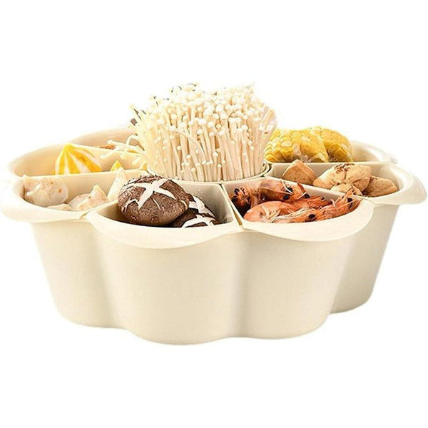 Multifunctional Hot Pot Platter 9 Grid Serving Dish Vegetable Snack Plate Tray Trays