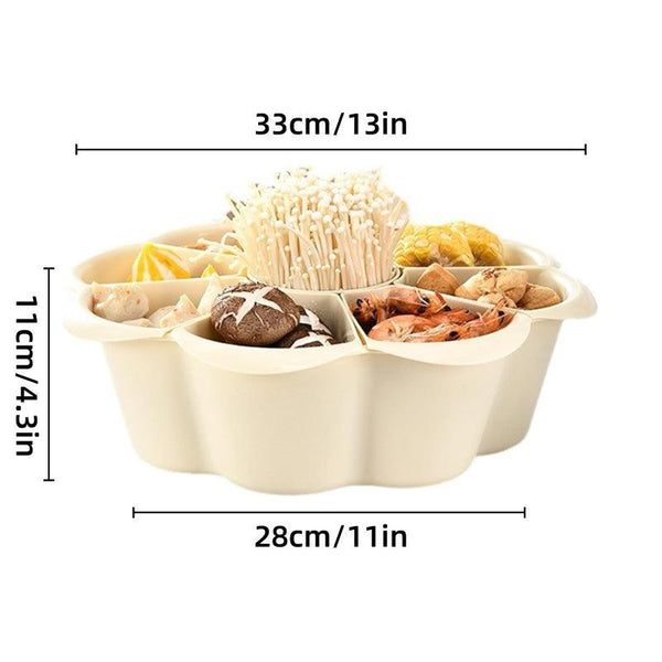 Multifunctional Hot Pot Platter 9 Grid Serving Dish Vegetable Snack Plate Tray Trays