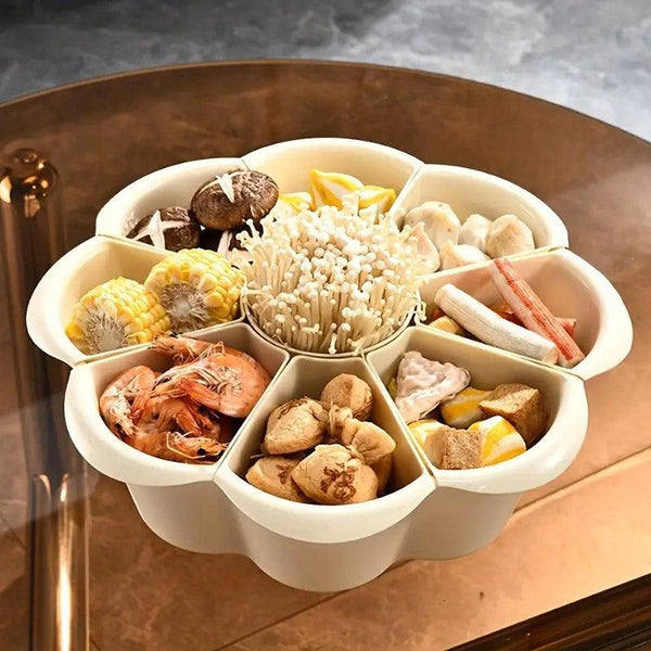 Multifunctional Hot Pot Platter 9 Grid Serving Dish Vegetable Snack Plate Tray Trays