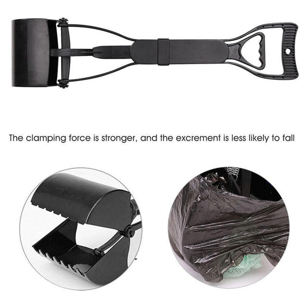 Long Handle Pet Pooper Scooper With Clamping Jaw For Dog Waste Pickup Outdoor Use Pooper Scooper & Bags