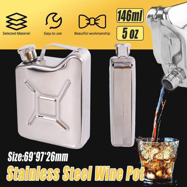 146Ml Outdoor Camping Oil Can Thick Stainless Steel Fuel Bottle Flask Other Camping Cooking Supplies
