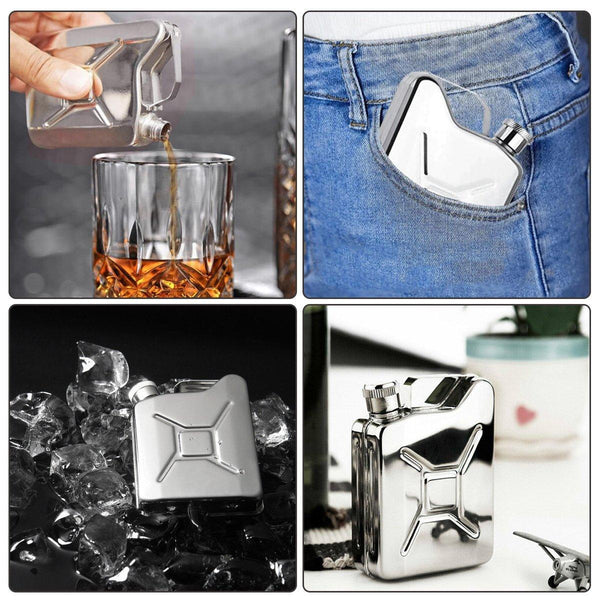 146Ml Outdoor Camping Oil Can Thick Stainless Steel Fuel Bottle Flask Other Camping Cooking Supplies