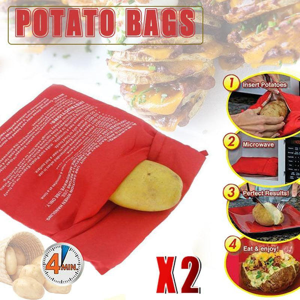 2X Microwave Baked Potato Corn Cooking Bag Reusable Washable Cooker Express Other Kitchen Gadgets