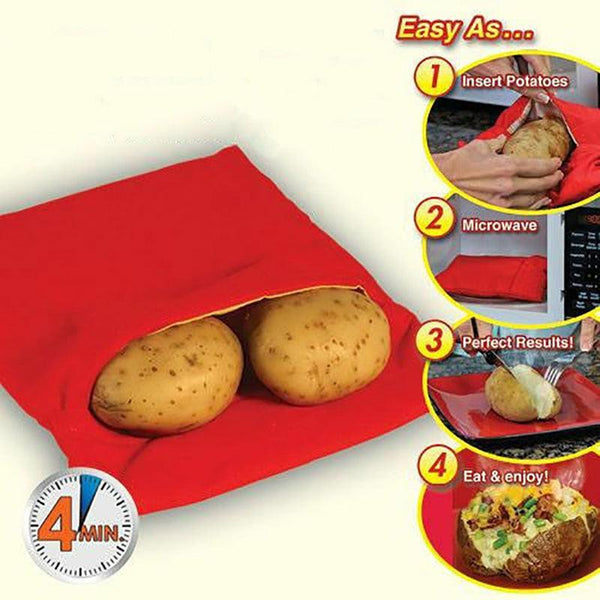 2X Microwave Baked Potato Corn Cooking Bag Reusable Washable Cooker Express Other Kitchen Gadgets