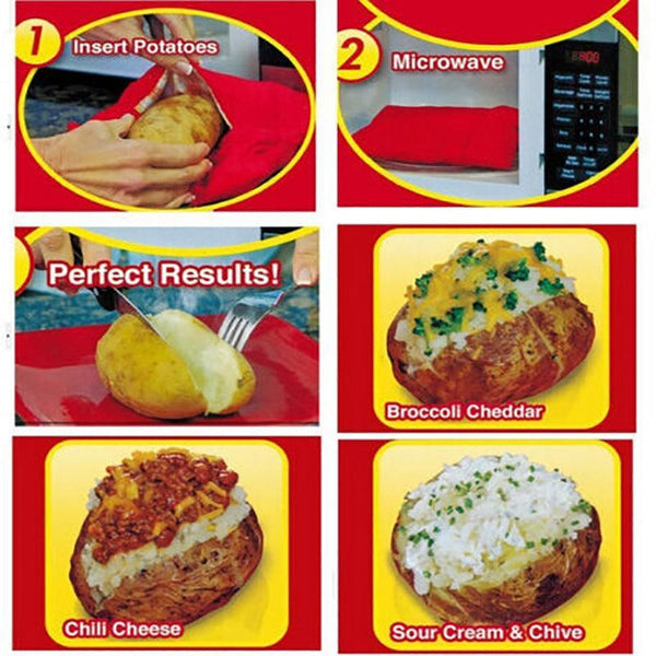 2X Microwave Baked Potato Corn Cooking Bag Reusable Washable Cooker Express Other Kitchen Gadgets