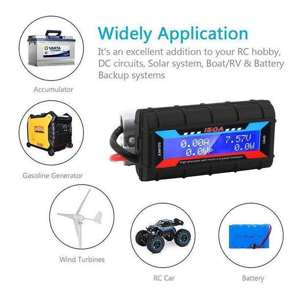150A Digital Lcd Amp Watt Meter Power Analyser Solar Caravan Caravan Parts Accessories