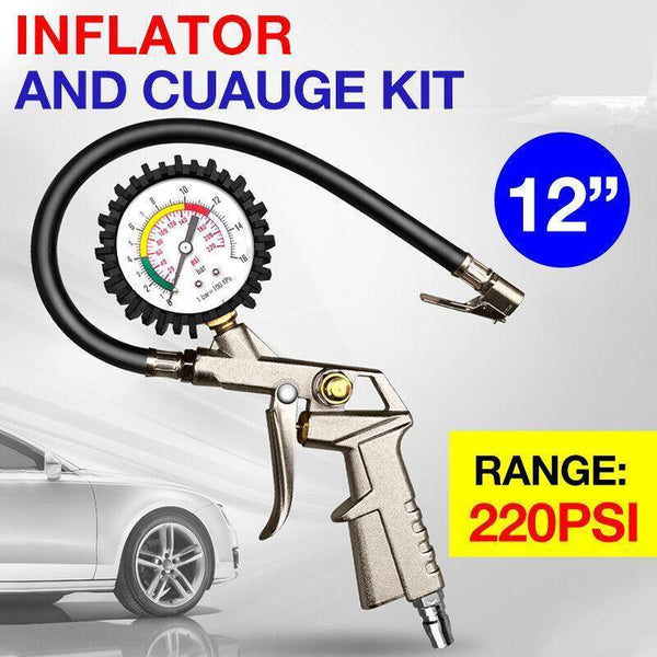 Air Tyre Inflator Pressure Meter Car Truck Tire Pump Hose Gauge Compressor Tools Tyre Pressure Gauges
