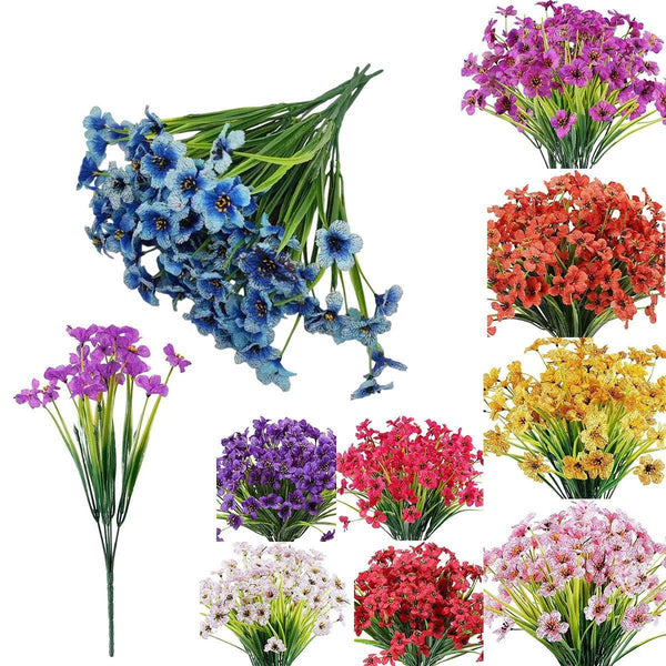 12Pcs Artificial Flowers Set For Home Decor Wedding Party Fake Floral Orange Artificial Plants