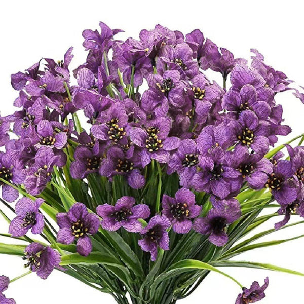 12Pcs Artificial Flowers Set For Home Decor Wedding Party Fake Floral Orange Artificial Plants