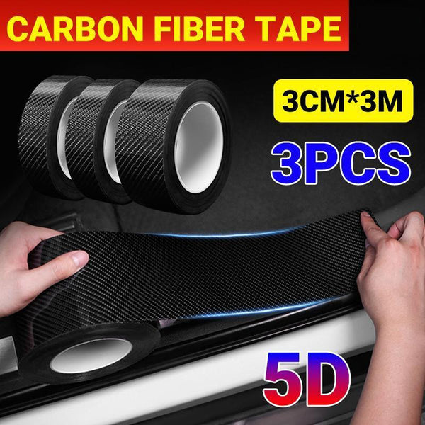 3Pcs 3M Carbon Fiber Sticker Door Sill Anti Scratch Tape Diy Protection Film Decals & Stickers
