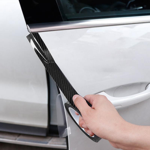 3Pcs 3M Carbon Fiber Sticker Door Sill Anti Scratch Tape Diy Protection Film Decals & Stickers