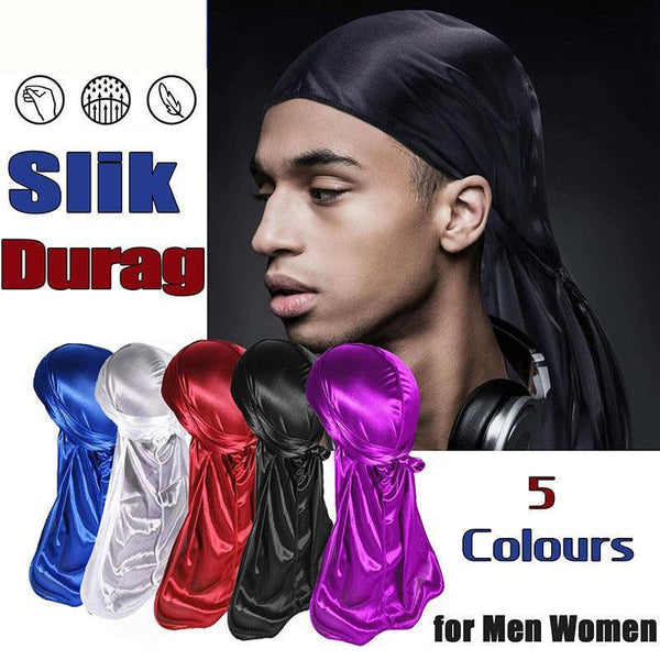Velvet Durag Silky Hat Cap Men Women Premium Designer Doo Rag Wave Headwear Purple Hats