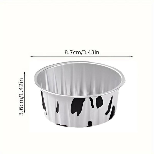 100Pcs Cake Tools Pudding Aluminum Foil Baking Cups Cupcake With Lids Cow Baking Cups & Cases