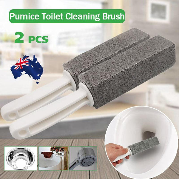 2X Toilet Bowl Brush Cleaning Pumice Stone Stains Bathtub Wand Tile Cleaner Tool Toilet Brushes & Holders