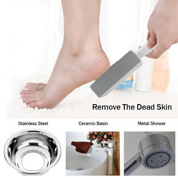 2X Toilet Bowl Brush Cleaning Pumice Stone Stains Bathtub Wand Tile Cleaner Tool Toilet Brushes & Holders