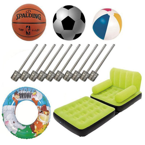 Stainless Steel Ball Pump Needle Inflator Pin For Football Basketball Volleyball 10Pcs Air Pumps