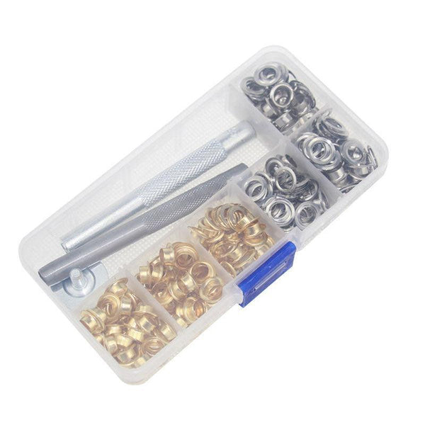 Eyelet Punch Die Tool Kit With 100 Sets Of 6Mm Grommets For Leather Craft Leather Punching Tools