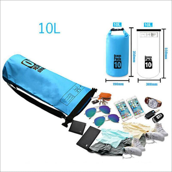 Orange Waterproof Bag Dry Sack Fishing Camping Canoeing Outdoor Sport 2/5/10/15/20/30 L 10L Dry Bags
