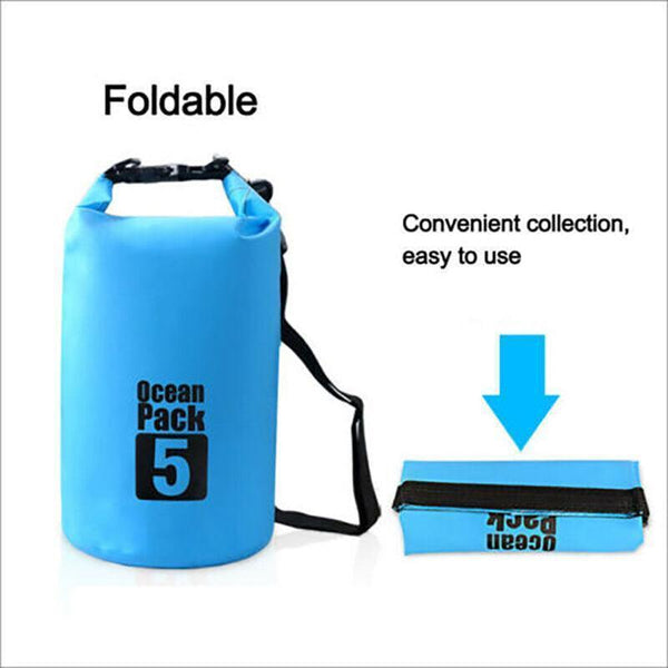 Orange Waterproof Bag Dry Sack Fishing Camping Canoeing Outdoor Sport 2/5/10/15/20/30 L 5L Dry Bags