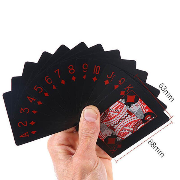 Waterproof Pvc Poker Deck Black Plastic Magic Tricks Game Set Blue Playing Cards