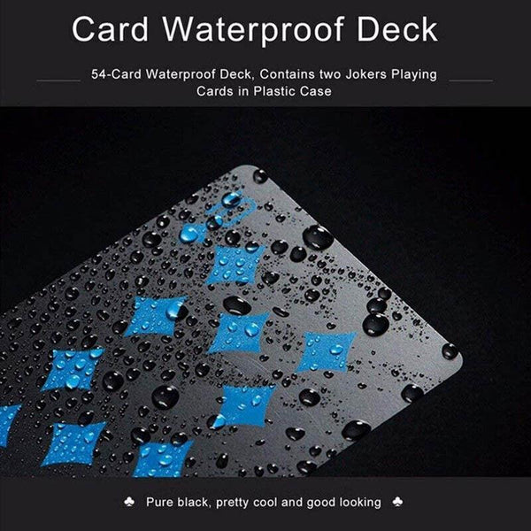 Waterproof Pvc Poker Deck Black Plastic Magic Tricks Game Set Blue Playing Cards
