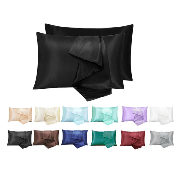 2X Satin Pillow Case Bedroom Pillowcase Cushion Covers Home Decor Luxury Slip Coffee Pillow Cases