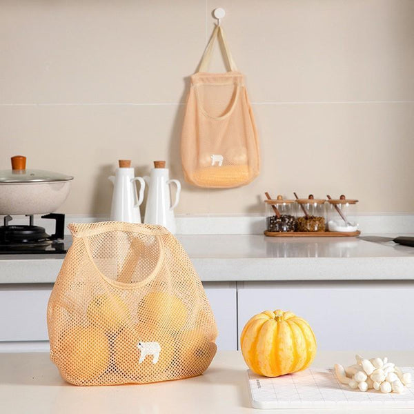 Vegetable Onion Potato Hanging Bag Kitchen Garlic Ginger Mesh Storage Dark Blue Other Kitchen Storage