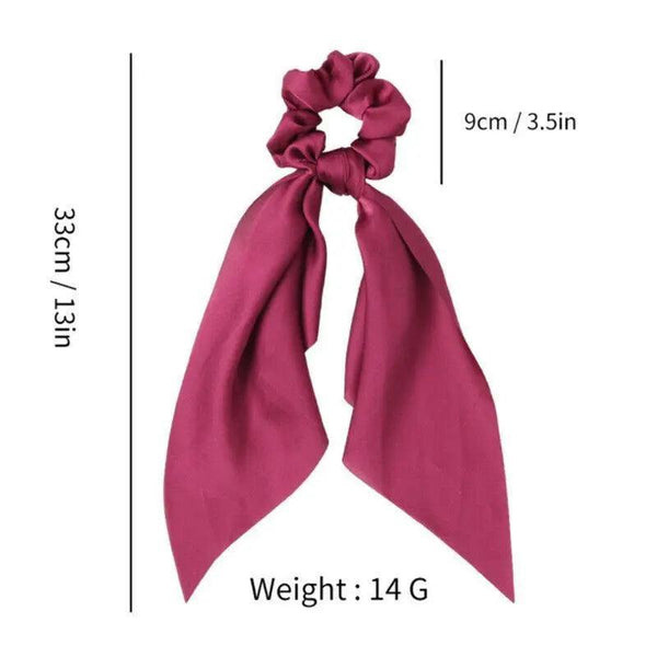 Chiffon Ponytail Scarf Bow Elastic Hair Rope Tie Scrunchies Ribbon Bands 12 Hair Accessories