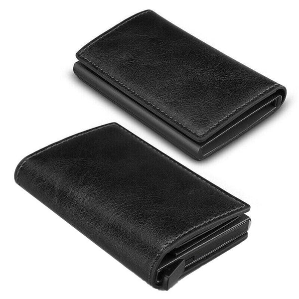 Rfid Blocking Leather Card Wallet With Money Clip For Men Credit Holder Dark Blue Wallets