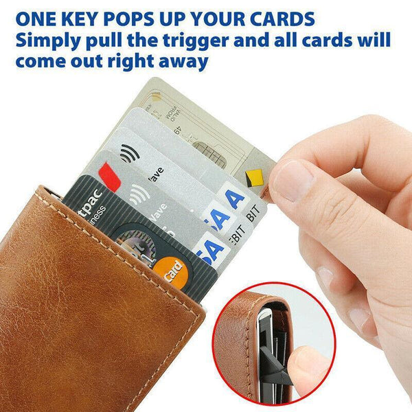 Rfid Blocking Leather Card Wallet With Money Clip For Men Credit Holder Dark Blue Wallets