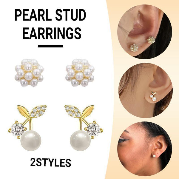 Fashion Pearl Wedding Zircon Cherry Stud For Women Earrings