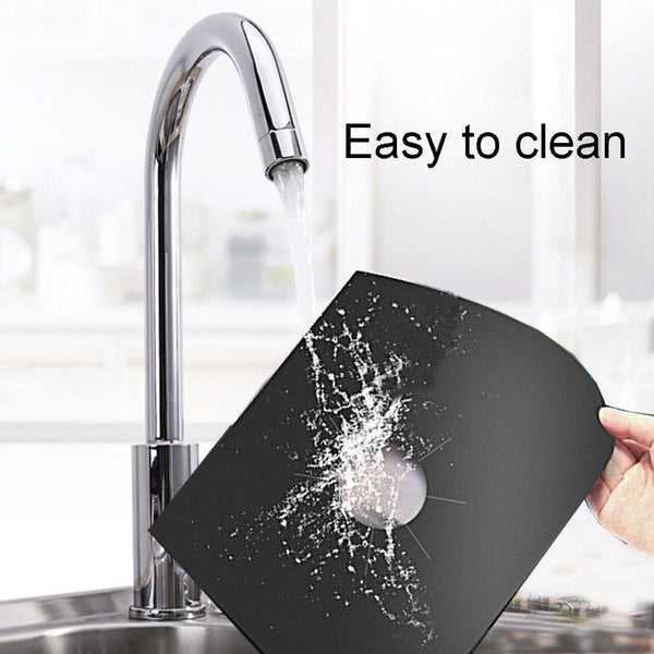 Gas Reusable Hob Protectors Non Stick Liner Pad 4 Pcs Black Stove Burner Covers