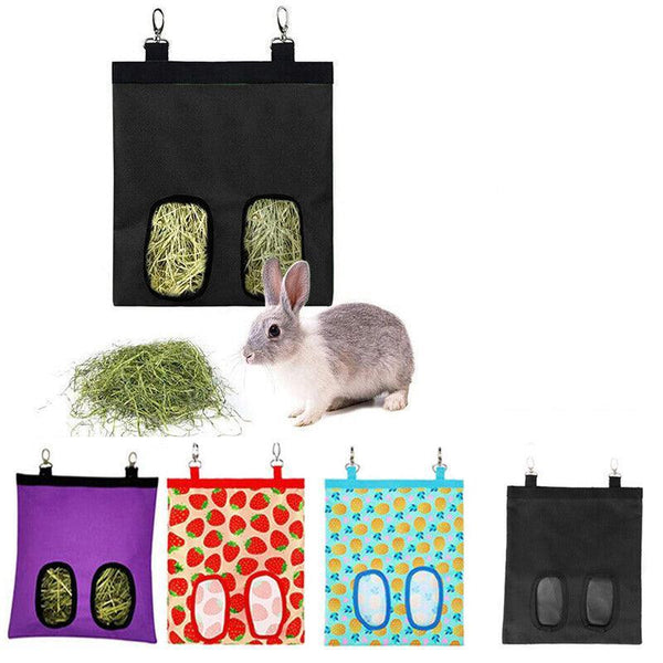 Hay Bag Guinea Pig Rabbit Feeding Animal Feeder Hanging Yellow Small Animal Supplies