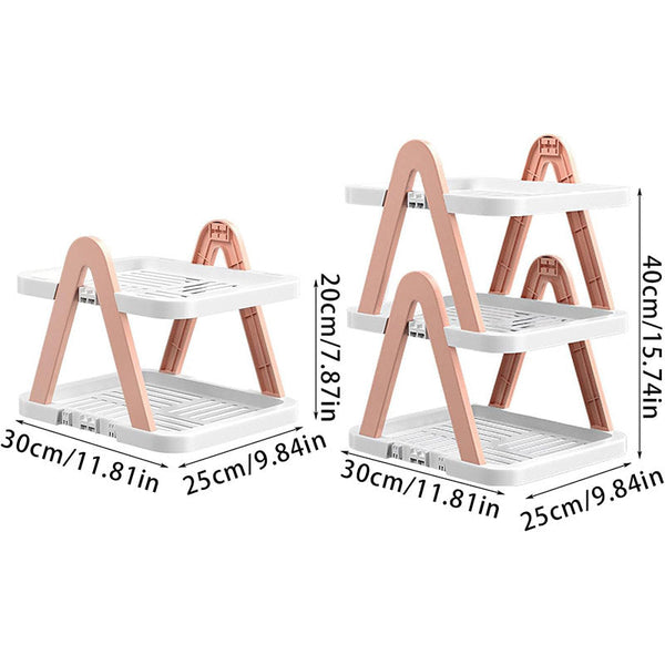 Removable Shoe Rack Folding Storage Shelf Simple Space Saving Organizer 2Tier Pink Shoe Organisers