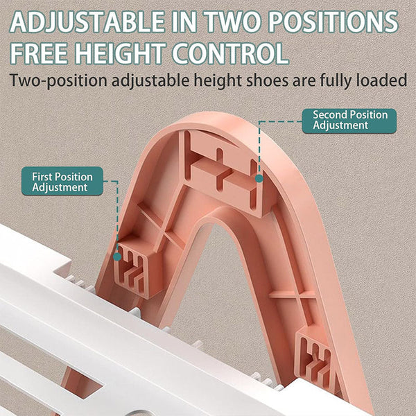 Removable Shoe Rack Folding Storage Shelf Simple Space Saving Organizer 2Tier Pink Shoe Organisers