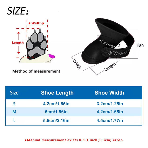4Pcs Cartoon Boots Pet Rain Shoes Waterproof Non Slip Wear Resistant Dog Blue Dog Clothing & Shoes
