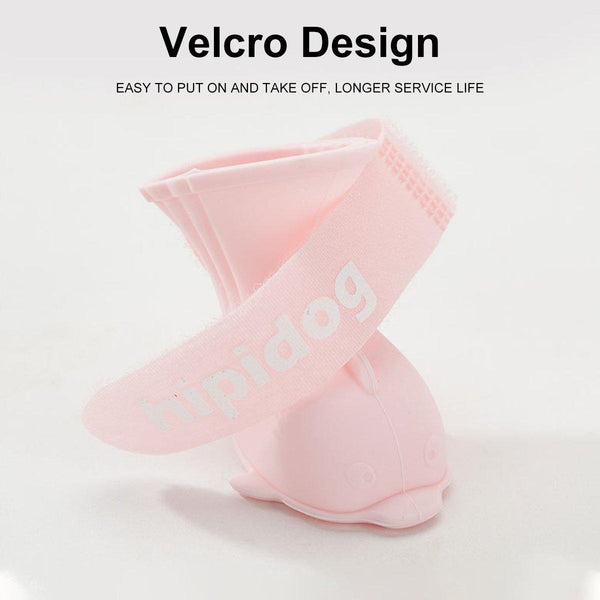 4Pcs Cartoon Pet Rain Boots Waterproof Non Slip Wear Resistant Shoes For Dogs Pink L Dog Clothing & Shoes