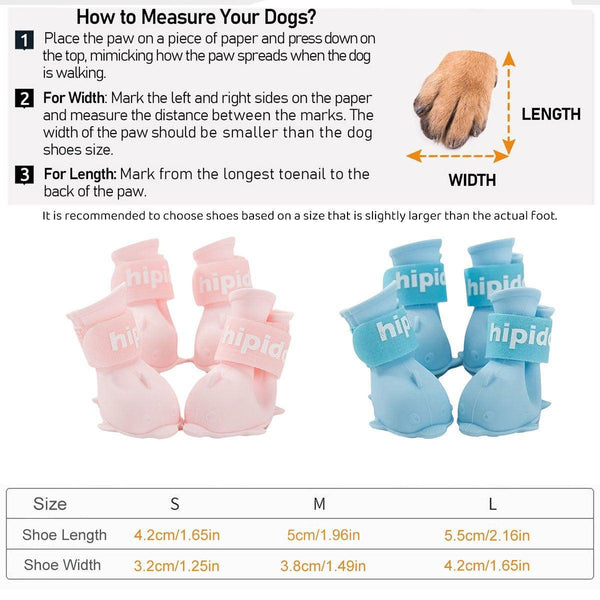 4Pcs Cartoon Pet Rain Boots Waterproof Non Slip Wear Resistant Shoes For Dogs Yellow L Dog Clothing & Shoes