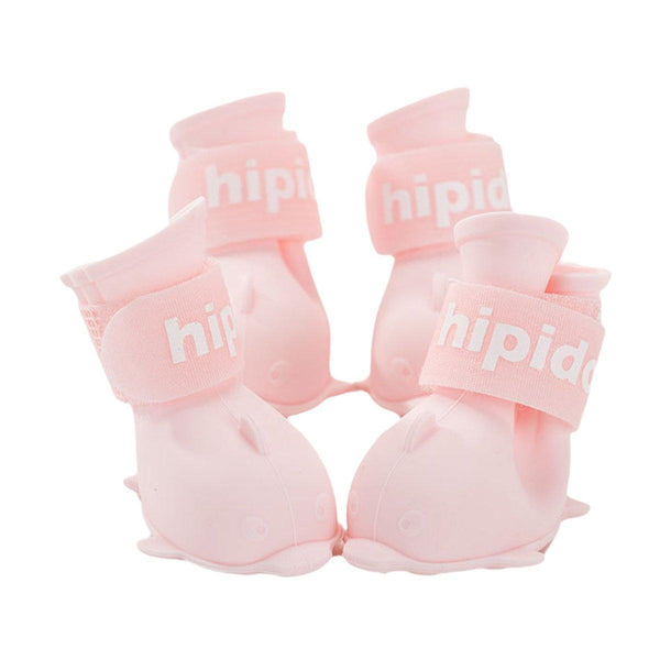 4Pcs Cartoon Pet Rain Boots Waterproof Non Slip Wear Resistant Shoes For Dogs Yellow L Dog Clothing & Shoes