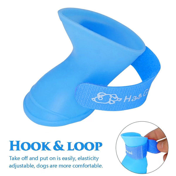 4Pcs Cartoon Boots Pet Rain Shoes Waterproof Non Slip Wear Resistant Dog Yellow Dog Clothing & Shoes