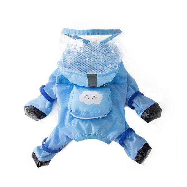 Waterproof Dog Raincoat With Feet Full Coverage Pet Rainy Clothes For Small Dogs Blue Xxl Dog Clothing & Shoes